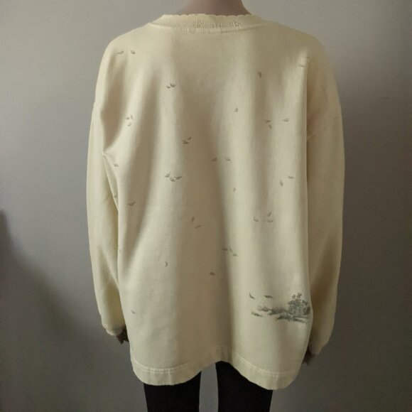 Vintage Northern Reflections cottage garden style yellow sweater, women's XL - Picture 2 of 6